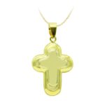 18K CRUZ ORO BICOLOR SIN CRISTO, 22X15 MM