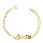 18K ESCLAVA BEBE ORO AMARILLO HUNGARINA PLACA CHAPA VIRGEN ROCIO 24X5 MM 12CM