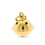 9K COLGANTE ORO AMARILLO CASCABEL, 10X10 MM