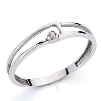 18K SORTIJA ORO BLANCO BRILLANTE, 0,013 QTS,