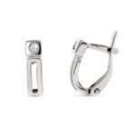 18K PENDIENTES ORO BLANCO CON DIAMANTES NATURALES, CIERRE CATALAN