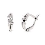 18K PENDIENTES NIÑA ORO BLANCO CON DIAMANTES NATURALES, CIERRE CATALAN