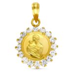 18K COLGANTE ORO AMARILLO MADRE 16 CIRCONITA 15X15 MM