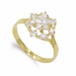 18K SORTIJA ORO AMARILLO CUAJO CIRCONITAS ESTRELLA, ANCHO: 11 MM