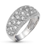 18K SORTIJA ORO BLANCO CON CIRCONITAS, ANCHO 10 MM