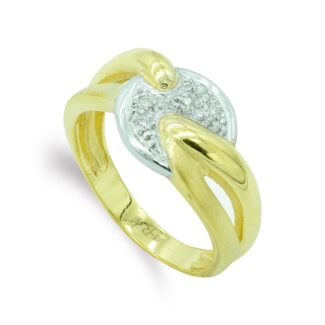 18K SORTIJA ORO BICOLOR MATE Y BRILLO, ANCHO: 11 MM