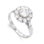 18K SORTIJA ORO BLANCO CUAJO CON CIRCONITAS, ANCHO: 11 MM