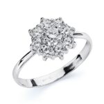 18K SORTIJA ORO BLANCO CUAJO CON CIRCONITAS, ANCHO: 10 MM