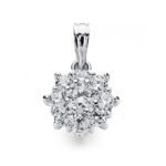 18K COLGANTE ORO BLANCO CUAJO CIRCONITA 13X10 MM