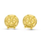 18K GEMELOS CUBREBOTON ORO AMARILLO TIMON 15 MM