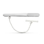 18K PISACORBATA CLIP DE CORBATA ORO BLANCO MATE Y BRILLO