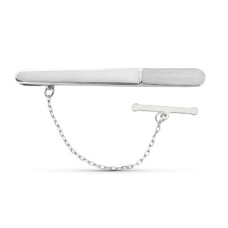 18K PISACORBATA CLIP DE CORBATA ORO BLANCO MATE Y BRILLO