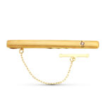 18K PISACORBATA CLIP DE CORBATA ORO AMARILLO CIRCONITA 56X5 MM