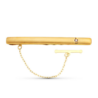 18K PISACORBATA CLIP DE CORBATA ORO AMARILLO CIRCONITA 56X5 MM