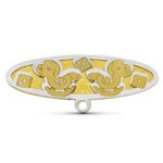 18K ALFILER ORO BICOLOR CABALLITOS, 28X10 MM