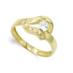 18K SORTIJA ORO AMARILLO CON CIRCONITAS, ANCHO: 10 MM