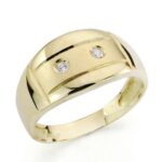 18K SORTIJA ORO AMARILLO MATE Y BRILLO CON CIRCONITAS, ANCHO: 10 MM