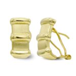 18K PENDIENTES ORO AMARILLO MATE Y BRILLO CIERRE OMEGA