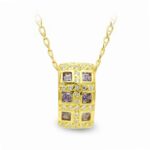 18K GARGANTILLA ORO AMARILLO CUADRA CON CIRCONITAS