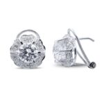 18K PENDIENTES ORO BLANCO CON CIRCONITA EN GARRAS CIERRE OMEGA
