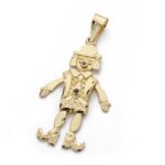 18K COLGANTE ORO AMARILLO PAYASO ARTICULADO, 35X10 MM