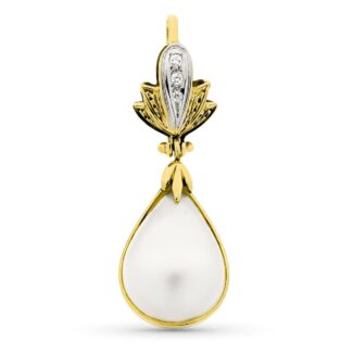 18K COLGANTE ORO BICOLOR JAPONESA 36X14 MM