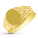 9K SELLO ORO AMARILLO CADETE OVAL LATERAL TALLADO, ZONA GRABADO: 12 X 9,5 MM