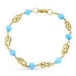 18K PULSERA ORO AMARILLO JAULAS Y TURQUESA