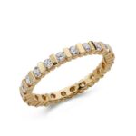 18K ALIANZA ORO AMARILLO CON CIRCONITA REDONDAS, ANCHO: 2 MM