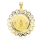 9K MEDALLA ORO AMARILLO CERCO VIRGEN PILAR 36 MM