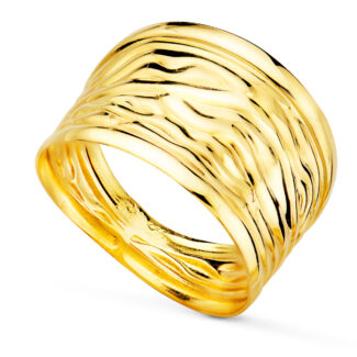 9K SORTIJA ORO AMARILLO ESTAMPADA EN BRILLO, ANCHO: 13 MM