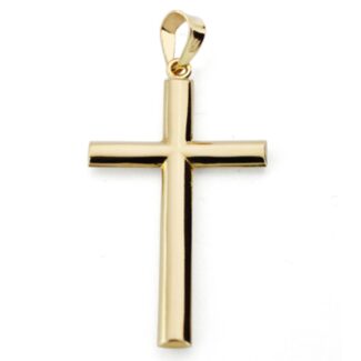 9K CRUZ ORO AMARILLO SIN CRISTO PALO OVAL, 37X20 MM