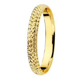 9K ALIANZA ORO AMARILLO MEDIA CAÑA TALLADA, ANCHO: 2 MM,