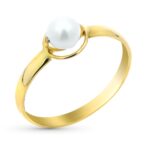 9K SORTIJA ORO AMARILLO PERLA CULTIVADA NATURAL 4 MM