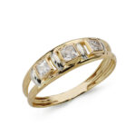 9K SORTIJA ORO AMARILLO DOBLE CUERPO CON AMATISTA CUADRADA, ANCHO: 6 MM