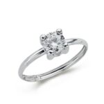 9K SOLITARIO ORO BLANCO EN GARRAS CON CIRCONITA DE 5 MM