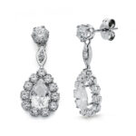 18K PENDIENTES LARGOS ORO BLANCO PRESION