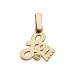 9K COLGANTE ORO AMARILLO LOVE 18X16 MM