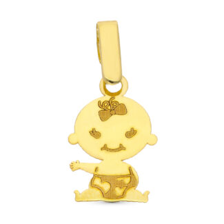 9K COLGANTE ORO AMARILLO NIÑO O NIÑA 15X10 MM