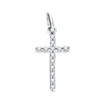 9K CRUZ ORO BLANCO CON CIRCONITA 22X12 MM