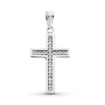 9K CRUZ ORO BLANCO CIRCONITA ORO BLANCO 26X15 MM