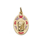 9K MEDALLA ORO AMARILLO VIRGEN NIÑA ESMALTE 9K 21X13 MM