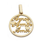 9K COLGANTE ORO AMARILLO AMOR 19 MM