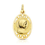 9K MEDALLA ORO AMARILLO VIRGEN FRANCESA 19X13 MM