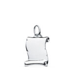 9K COLGANTE PERGAMINO ORO BLANCO 19X14 MM