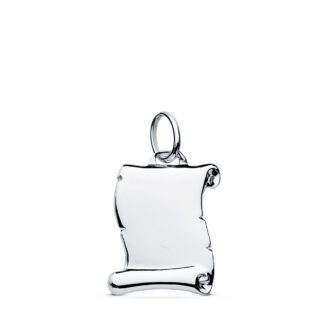 9K COLGANTE PERGAMINO ORO BLANCO LISO ORO BLANCO 14X12 MM