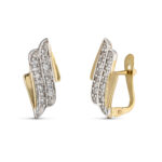 9K PENDIENTES BICOLOR 16X8 MM CIERRE CATALAN