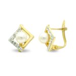 9K PENDIENTES ORO BICOLOR CIRCONITA 11X10 MM CIERRE CATALAN