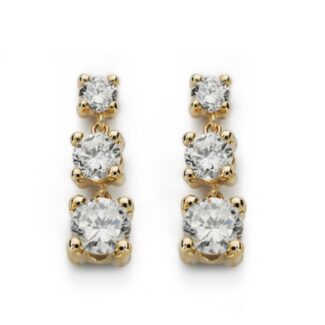 9K PENDIENTES ORO AMARILLO TRES GARRAS DISMINUCION CIERRE PRESION