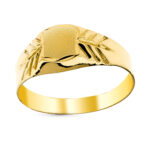 9K SELLO BEBE ORO AMARILLO HUECO TALLADO, ZONA GRABADO: 5,5 X 4,5 MM